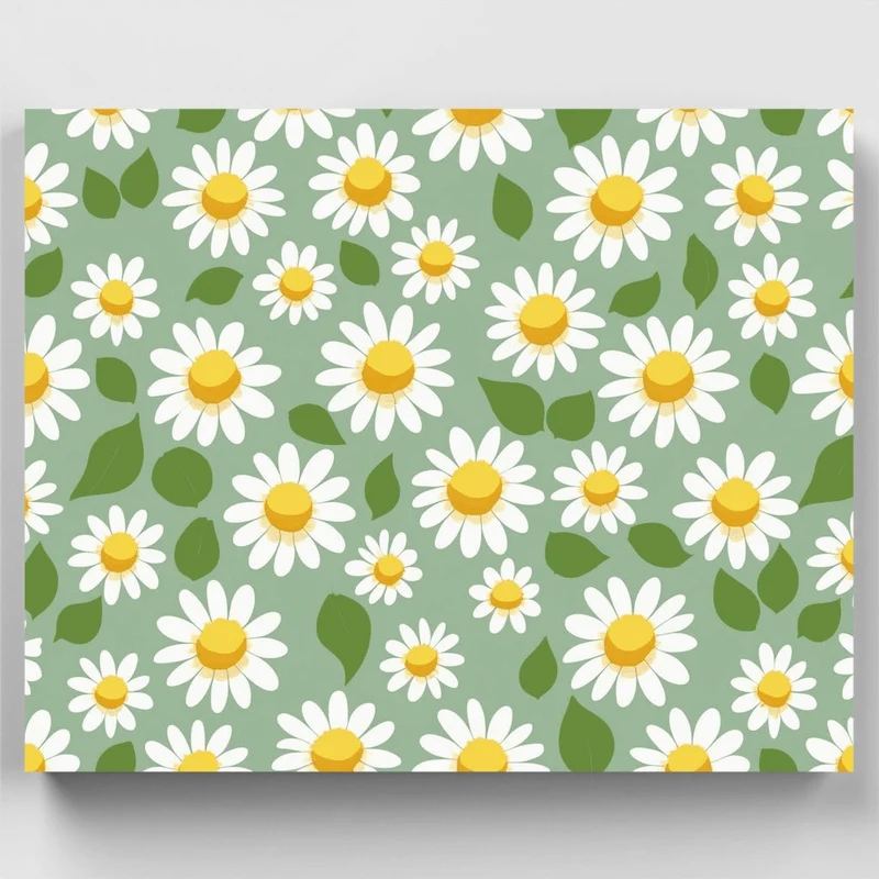 Cheerful Daisy Garden Pattern - Paint by Numbers Kit