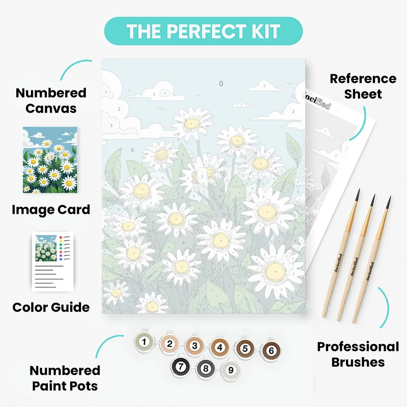 Sunny Daisy Meadow - Paint by Numbers Kit