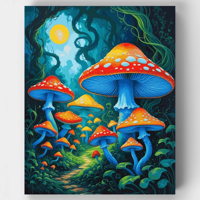 Enchanted Forest Mushrooms - Paint by Numbers Kit