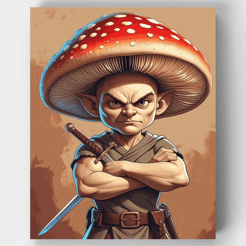 Mushroom Warrior Samurai - Paint by Numbers Kit