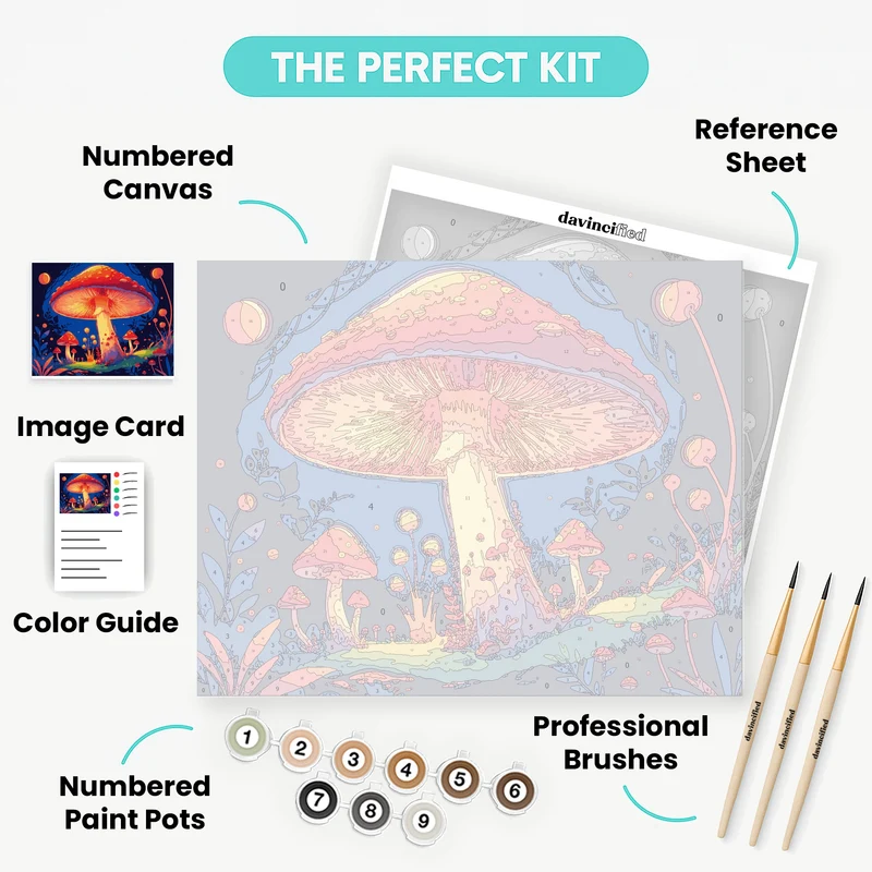 Enchanted Mushroom Forest - Paint by Numbers Kit