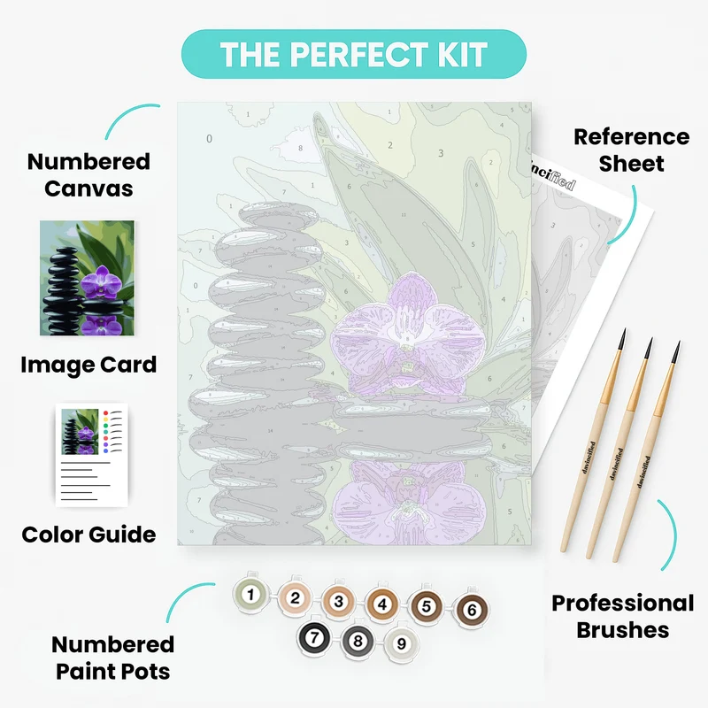 Zen Orchid Spa Stones - Paint by Numbers Kit