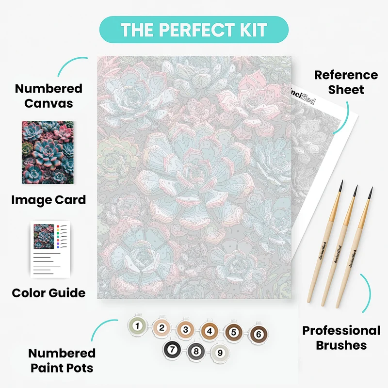 Pastel Succulent Paradise - Paint by Numbers Kit
