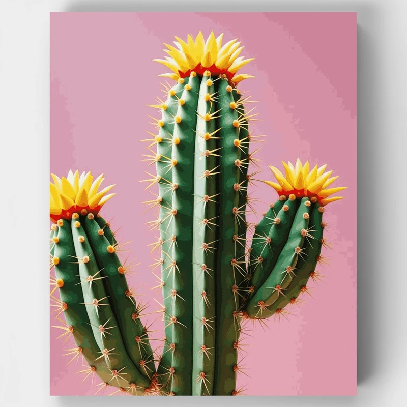 Blooming Cactus Garden - Paint by Numbers Kit