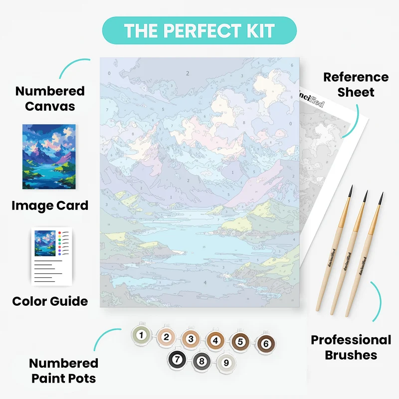 Majestic Mountain Fjord Landscape - Paint by Numbers Kit