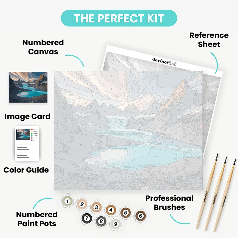 Glacial Mountain Lake - Paint by Numbers Kit