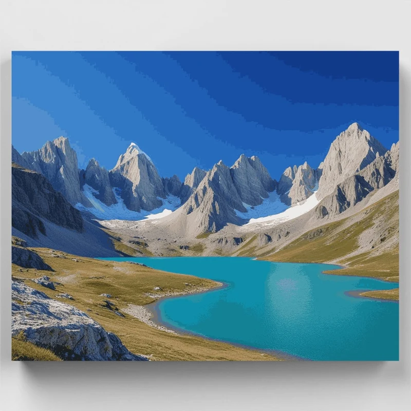 Turquoise Alpine Lake - Paint by Numbers Kit