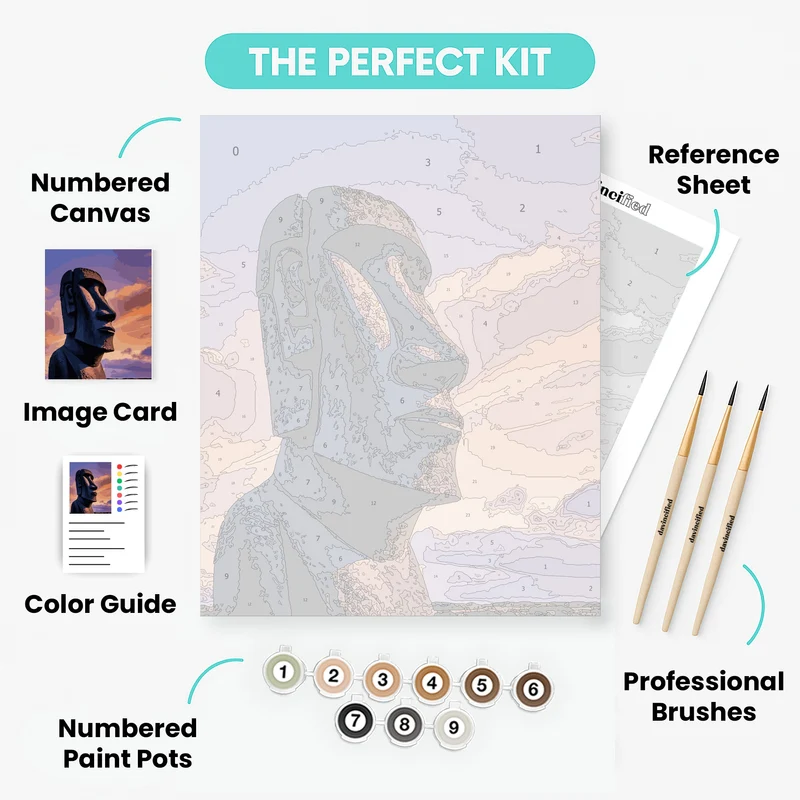 Easter Island Moai Statue - Paint by Numbers Kit