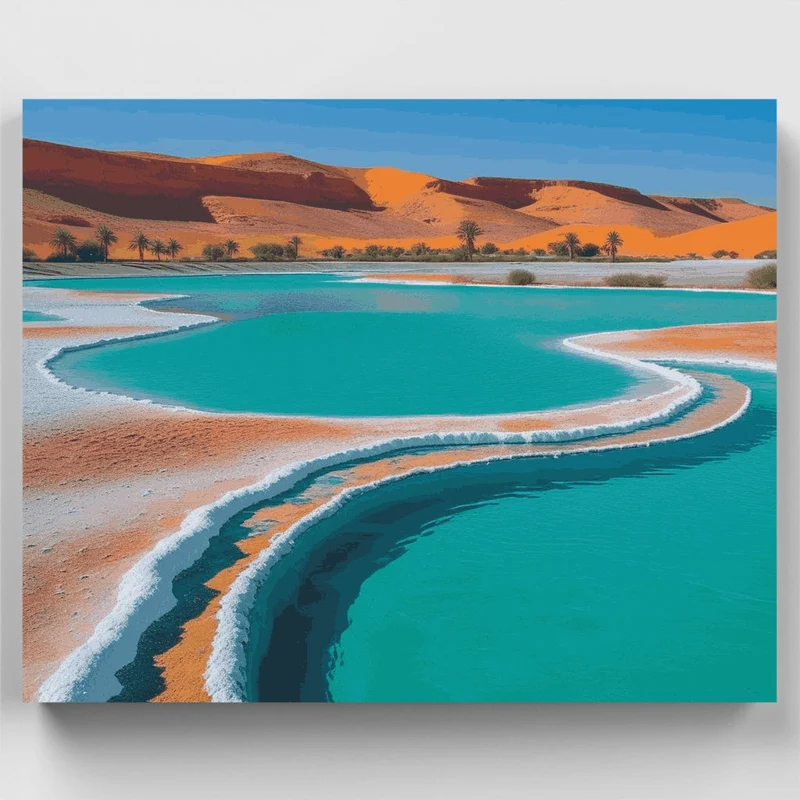 Desert Oasis Lagoon - Paint by Numbers Kit