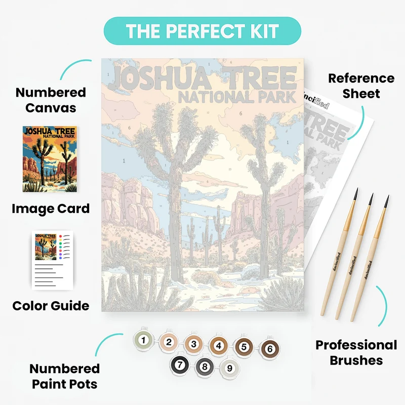 Joshua Tree National Park Winter Desert Scene - Paint by Numbers Kit