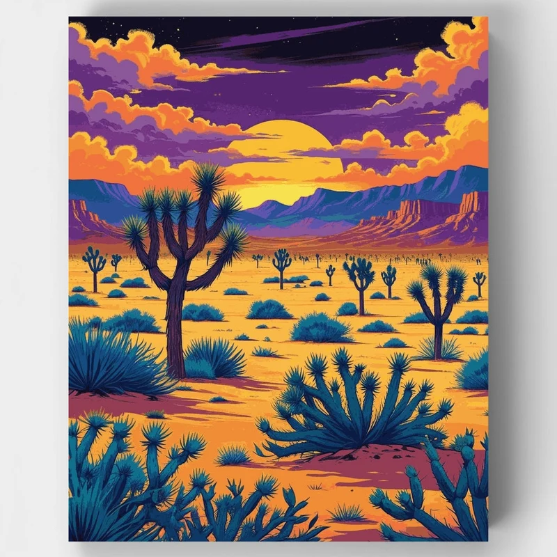 Joshua Tree National Park Sunset Splendor - Paint by Numbers Kit