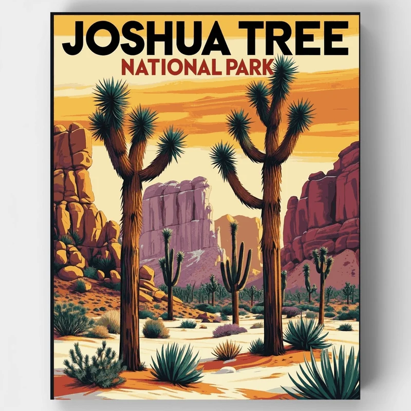 Joshua Tree National Park Desert Landscape - Paint by Numbers Kit
