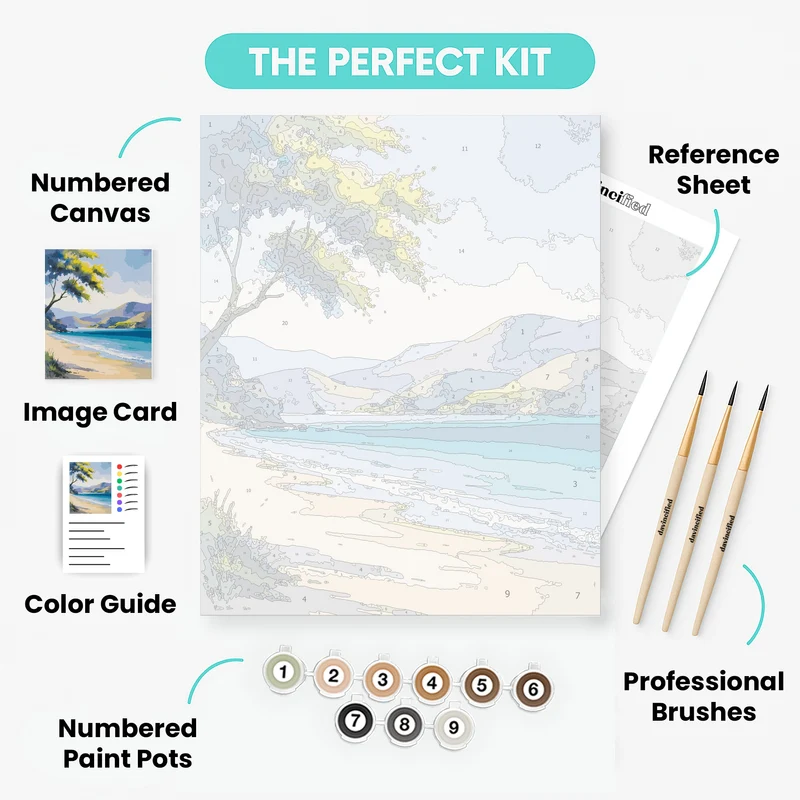 Komodo National Park Coastal Beach - Paint by Numbers Kit