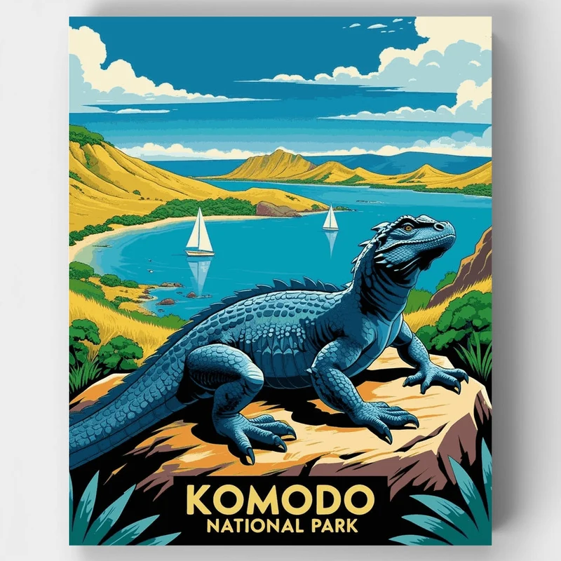 Komodo National Park - Paint by Numbers Kit