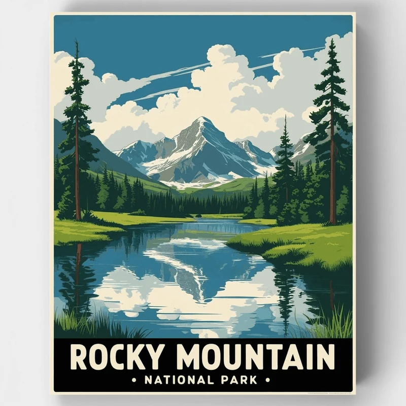 Rocky Mountain National Park Glacier Creek Meadow - Paint by Numbers Kit