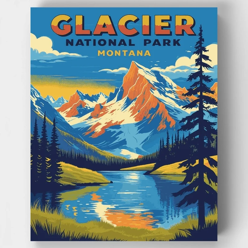 Glacier National Park - Paint by Numbers Kit