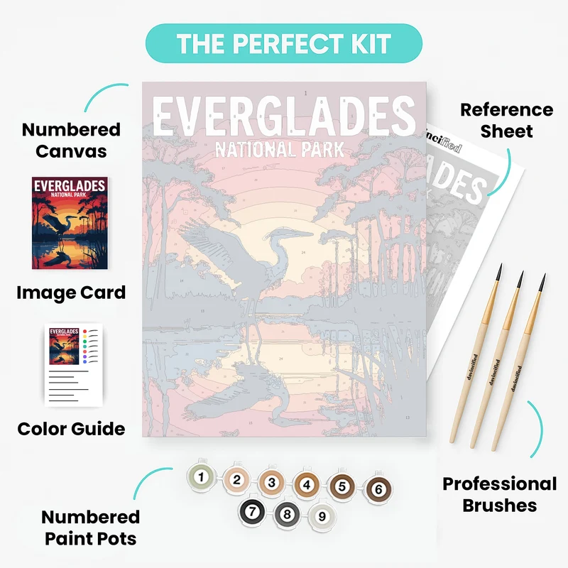 Everglades National Park Great Blue Heron at Sunset - Paint by Numbers Kit