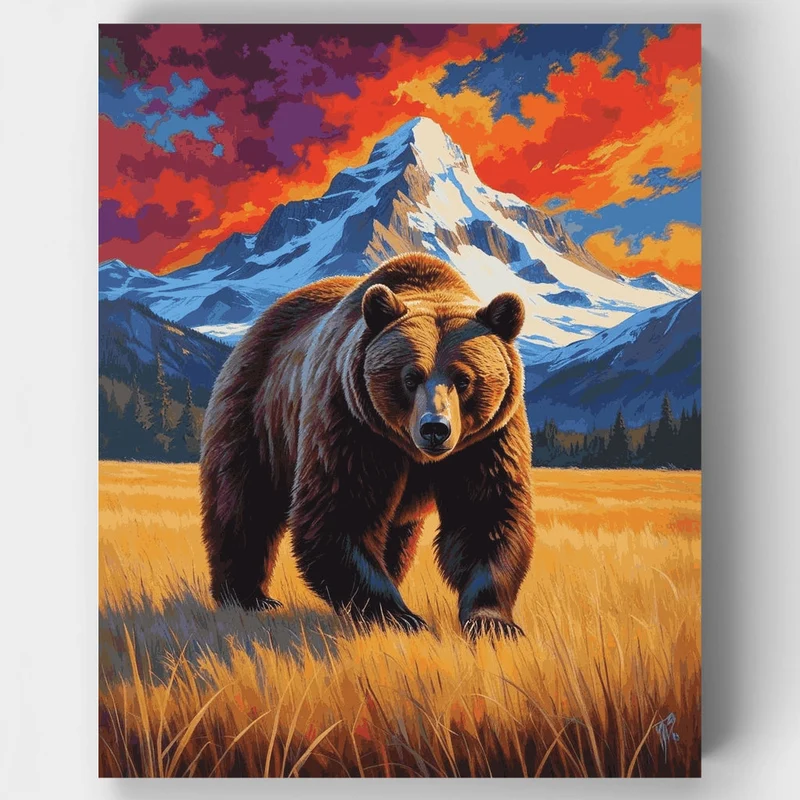 Grizzly Bear at Denali National Park - Paint by Numbers Kit
