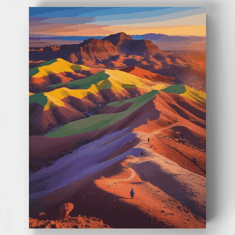 Death Valley Colorful Hills Hiking Trail - Paint by Numbers Kit