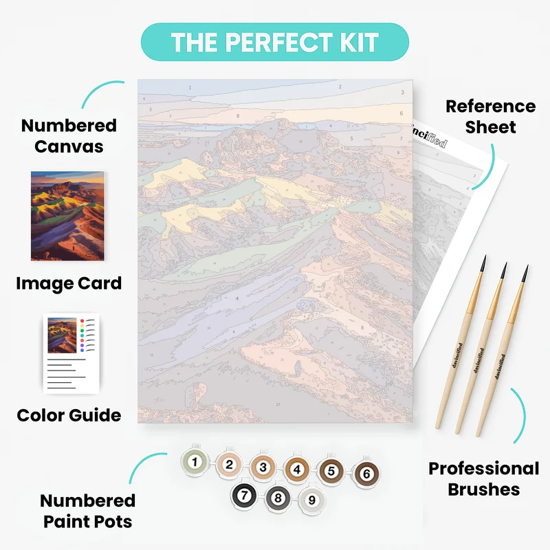Death Valley Colorful Hills Hiking Trail - Paint by Numbers Kit