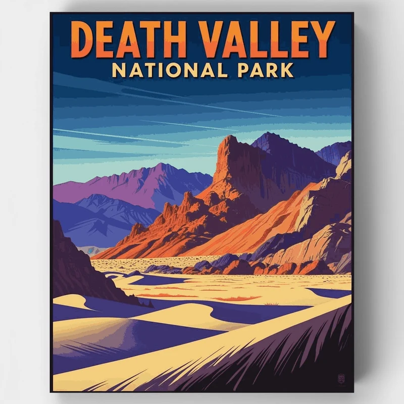 Death Valley National Park Sand Dunes Canyon Vista - Paint by Numbers Kit