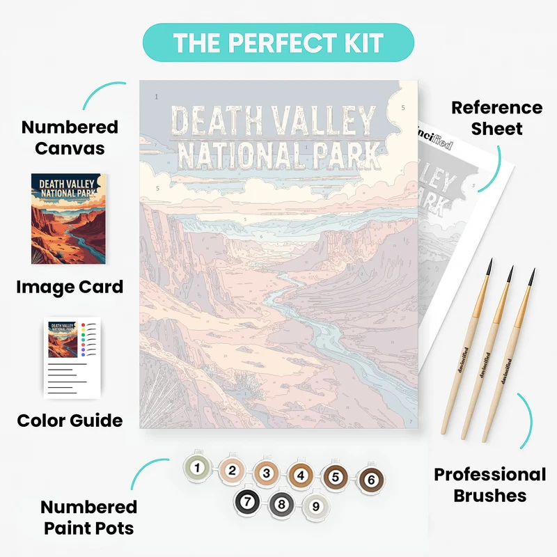 Death Valley National Park Winding Canyon River - Paint by Numbers Kit