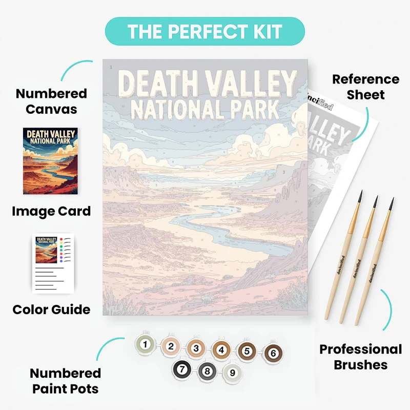 Death Valley National Park Desert River Canyon - Paint by Numbers Kit