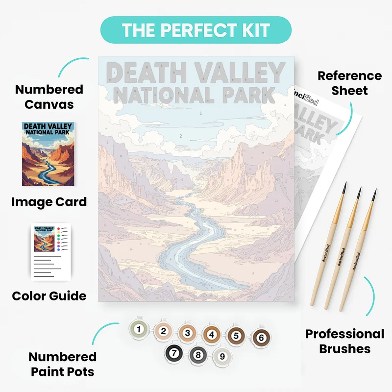 Death Valley National Park Canyon River Vista - Paint by Numbers Kit