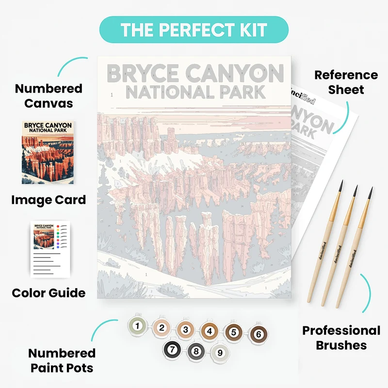 Bryce Canyon National Park Winter Hoodoos - Paint by Numbers Kit