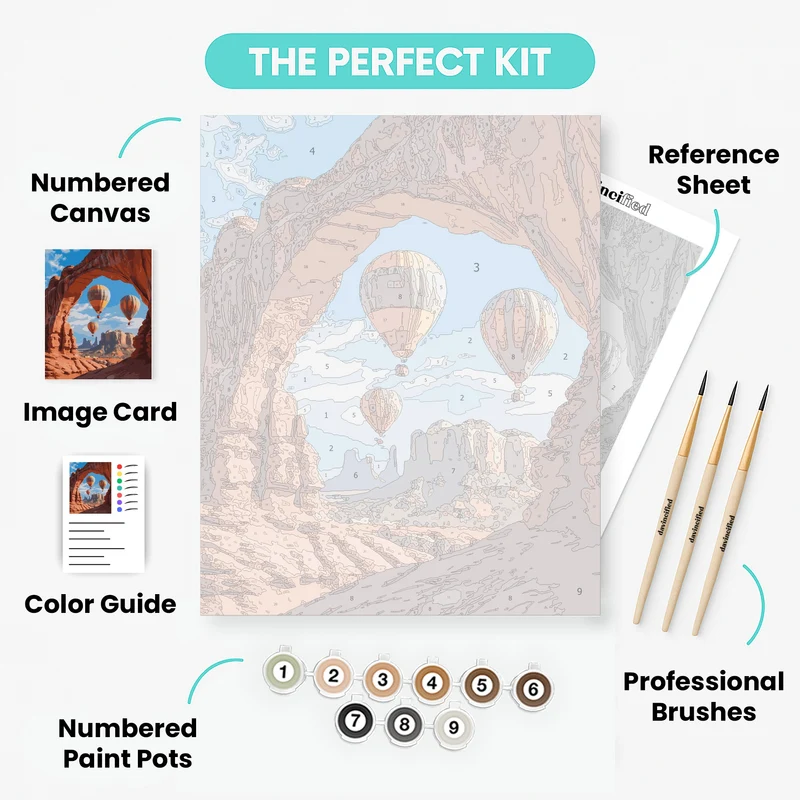 Arches National Park Hot Air Balloons - Paint by Numbers Kit