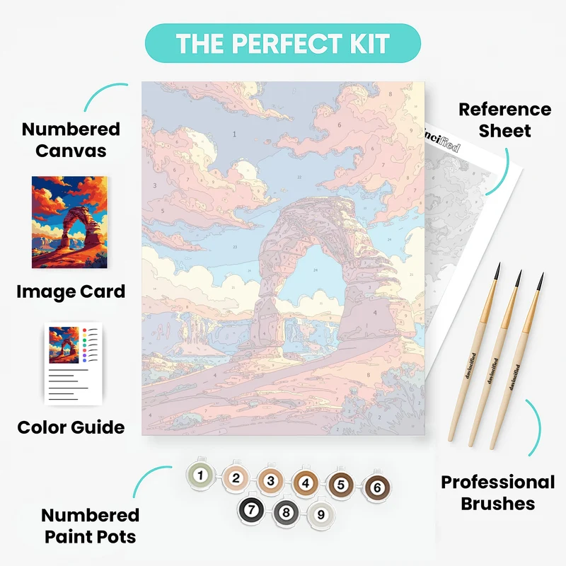 Arches National Park Fiery Sky Arch - Paint by Numbers Kit