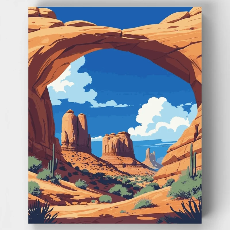 Arches National Park Desert Arch Vista - Paint by Numbers Kit