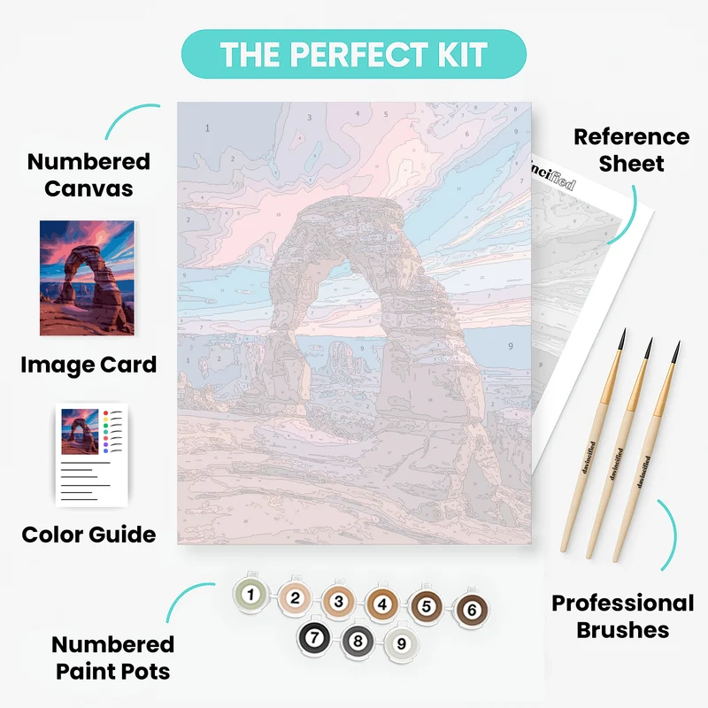 Arches National Park Delicate Arch Sunset - Paint by Numbers Kit