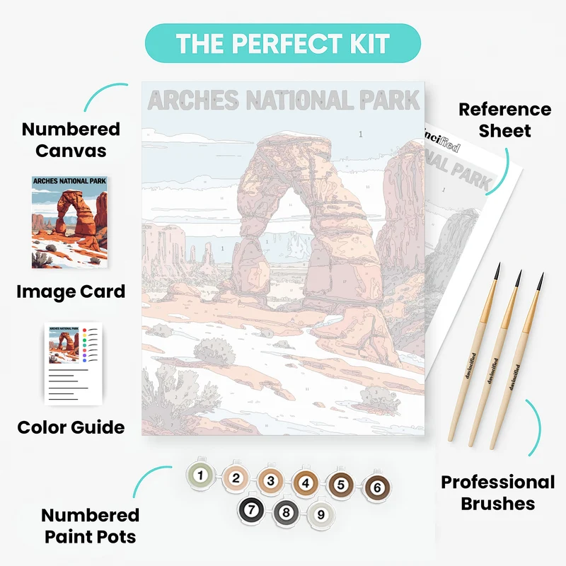 Arches National Park Winter Scene - Paint by Numbers Kit