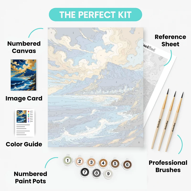 Cape Town Coastal Panorama - Paint by Numbers Kit