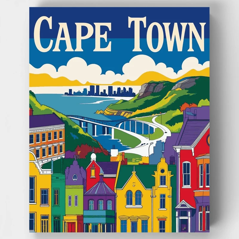Cape Town Colorful Streets - Paint by Numbers Kit