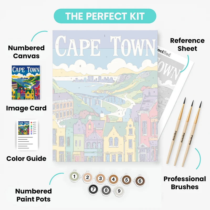Cape Town Colorful Streets - Paint by Numbers Kit
