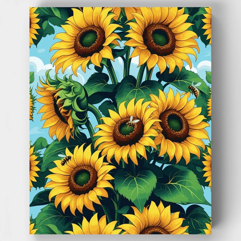 Vibrant Sunflower Garden - Paint by Numbers Kit