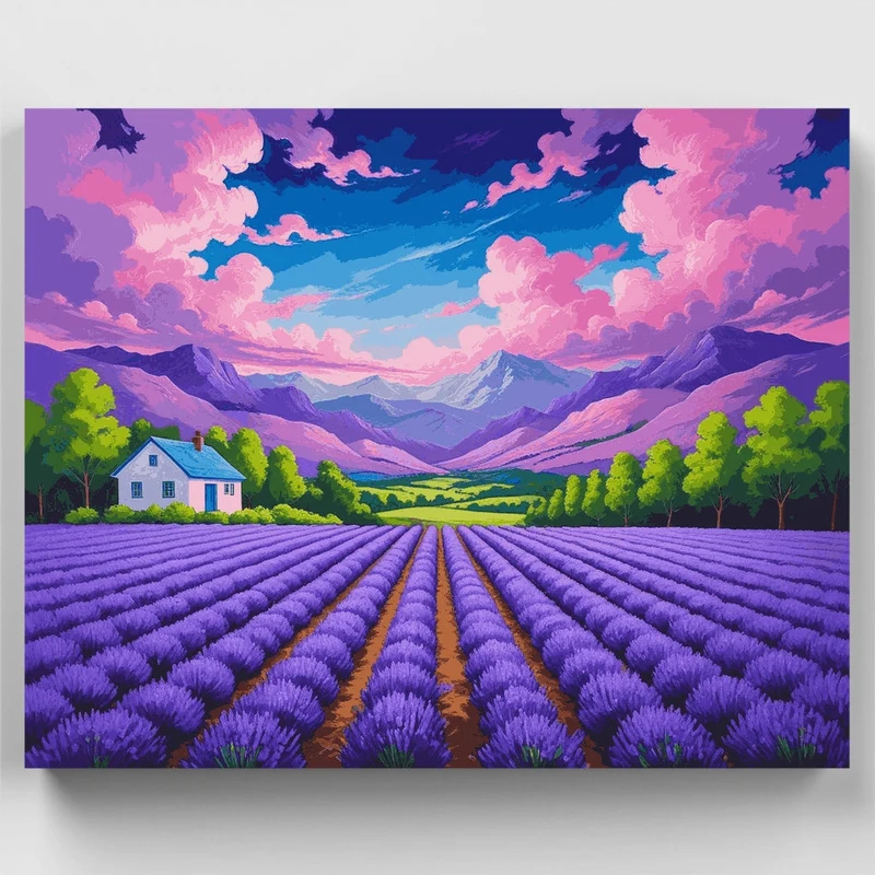 Lavender Fields Sunset - Paint by Numbers Kit