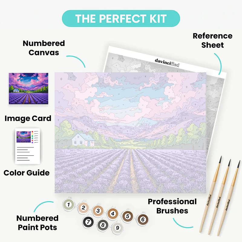 Lavender Fields Sunset - Paint by Numbers Kit