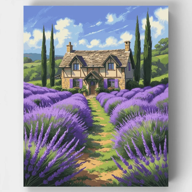 Lavender Cottage Path - Paint by Numbers Kit