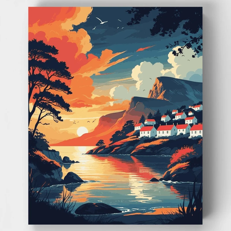 Cape Town Coastal Sunset - Paint by Numbers Kit