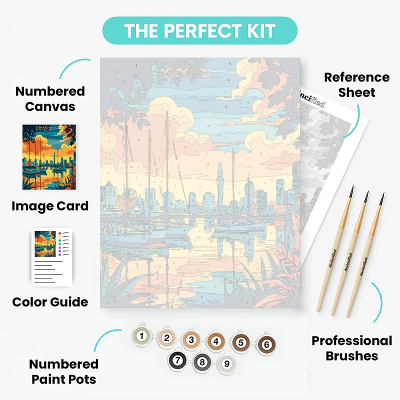 Auckland Harbour Sunset - Paint by Numbers Kit