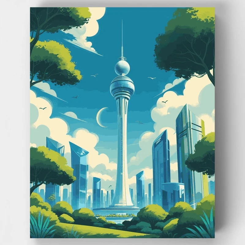 Auckland Sky Tower - Paint by Numbers Kit