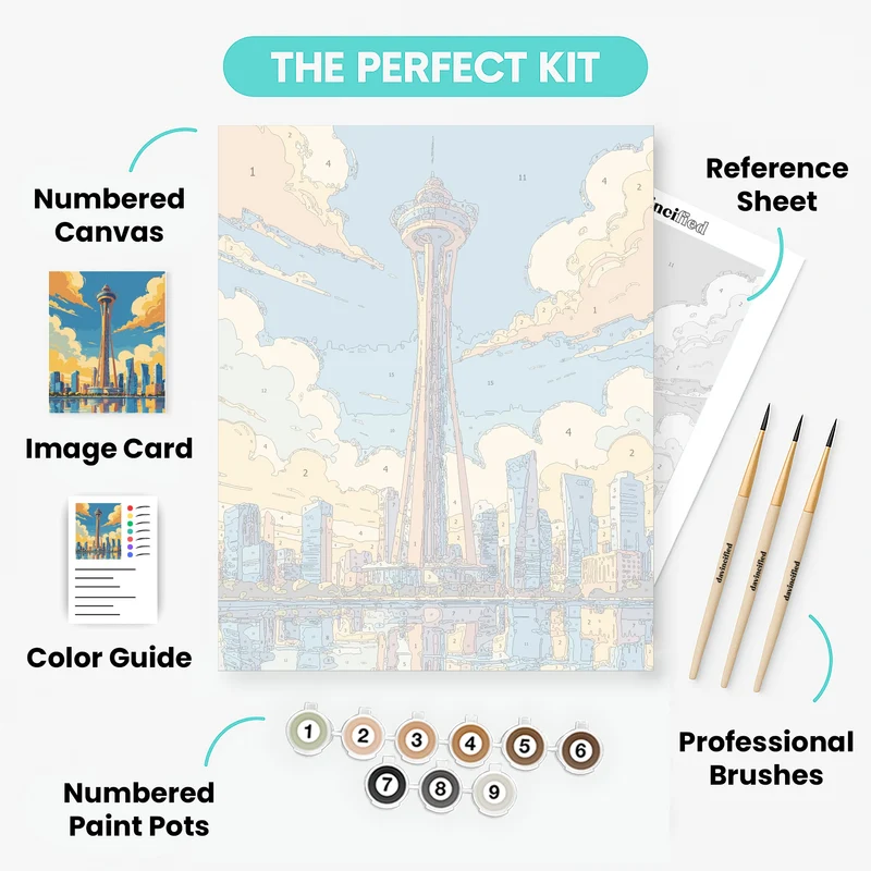 Auckland Sky Tower Skyline - Paint by Numbers Kit