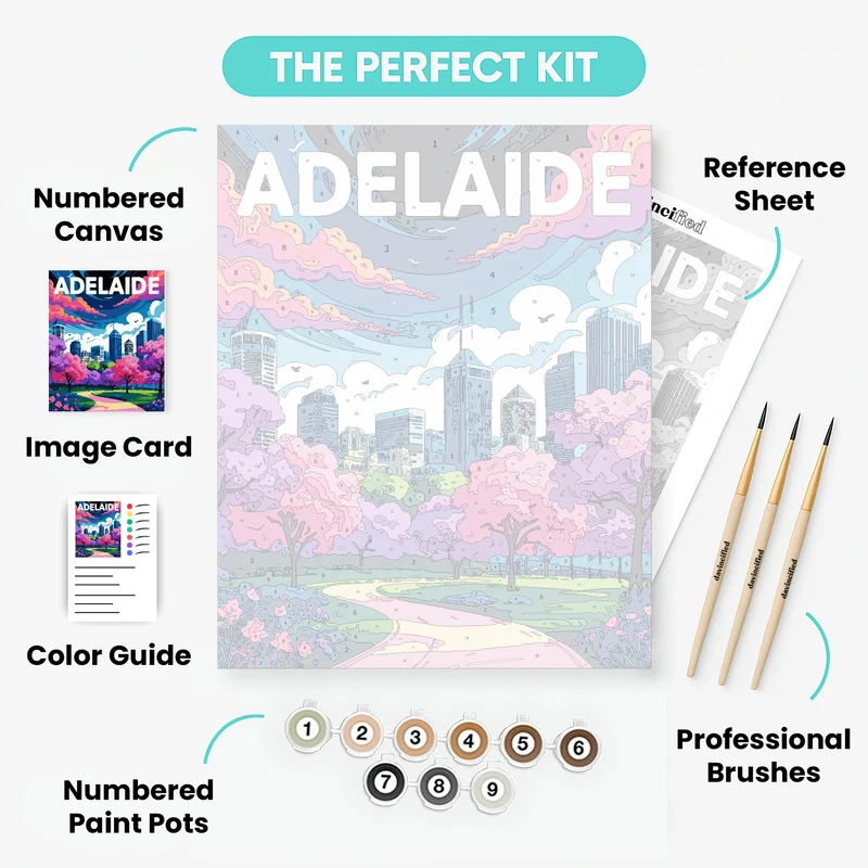 Adelaide Spring Park Skyline - Paint by Numbers Kit