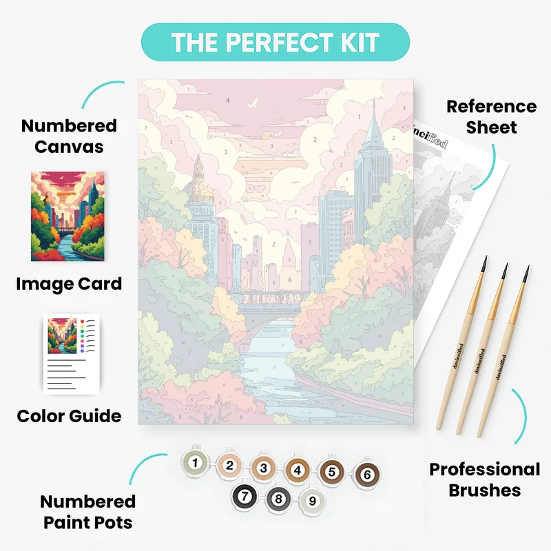 City Skyline Autumn Escape - Paint by Numbers Kit