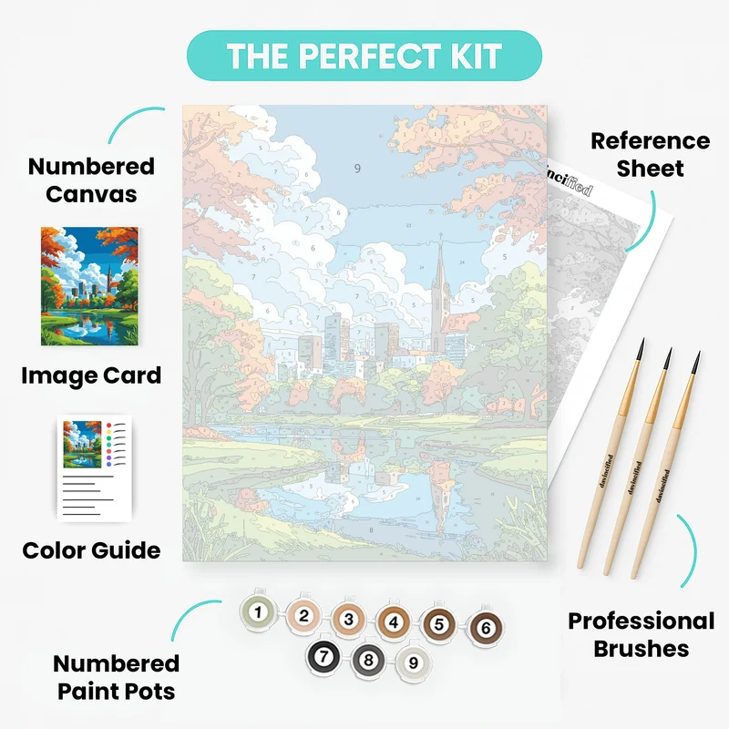 Adelaide Autumn Park Skyline - Paint by Numbers Kit