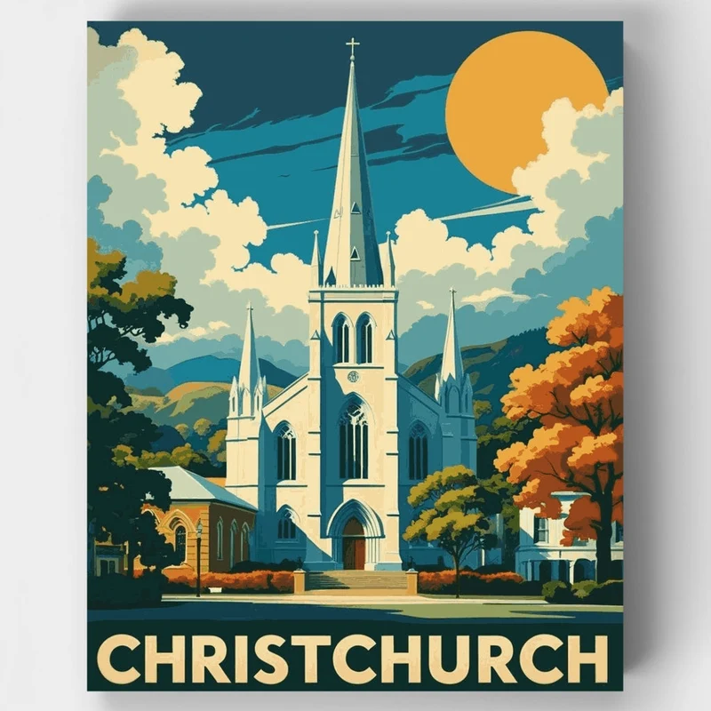 Christchurch, New Zealand - Paint by Numbers Kit
