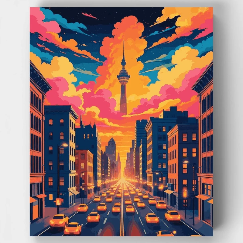 Christchurch City Sunset - Paint by Numbers Kit
